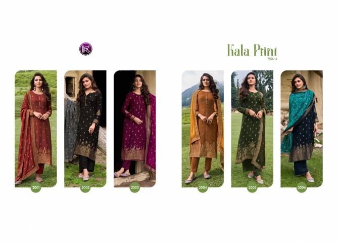 Kala Print 2 Viscose Pashmina Designer Salwar Suits
